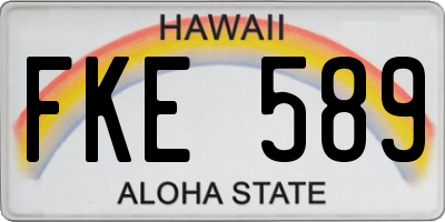 HI license plate FKE589