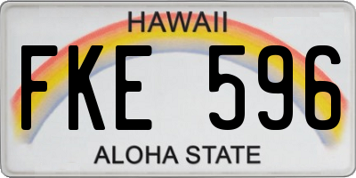 HI license plate FKE596