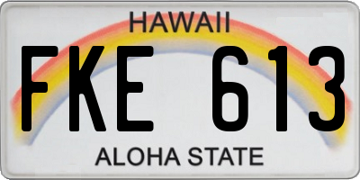 HI license plate FKE613