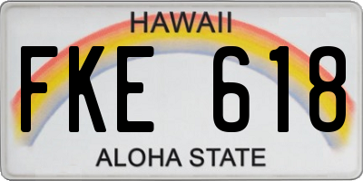 HI license plate FKE618