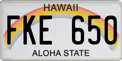 HI license plate FKE650