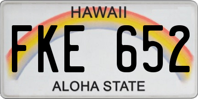 HI license plate FKE652