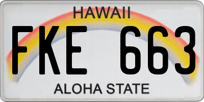 HI license plate FKE663