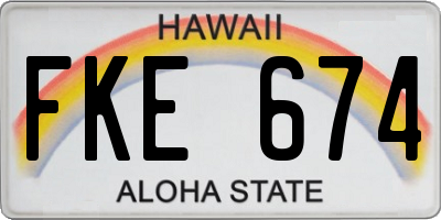 HI license plate FKE674