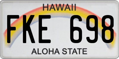 HI license plate FKE698