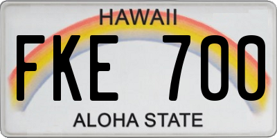 HI license plate FKE700