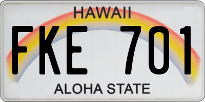 HI license plate FKE701