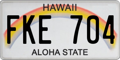 HI license plate FKE704