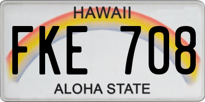 HI license plate FKE708