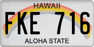 HI license plate FKE716