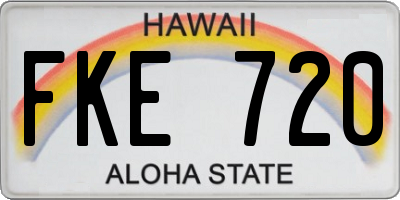 HI license plate FKE720