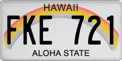 HI license plate FKE721
