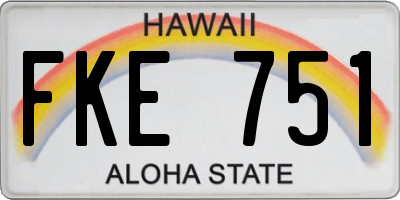 HI license plate FKE751