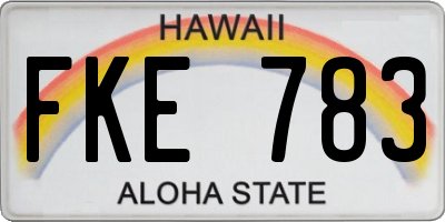 HI license plate FKE783