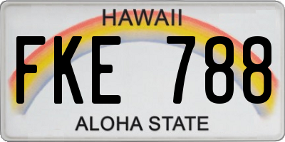 HI license plate FKE788