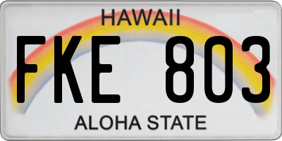 HI license plate FKE803