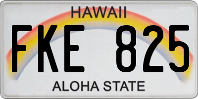 HI license plate FKE825