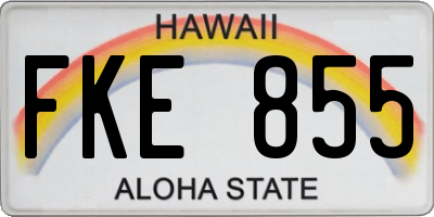 HI license plate FKE855