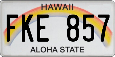 HI license plate FKE857