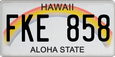 HI license plate FKE858