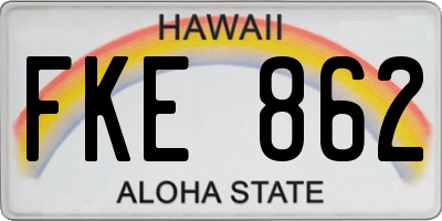 HI license plate FKE862
