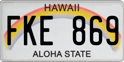 HI license plate FKE869