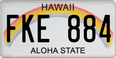 HI license plate FKE884
