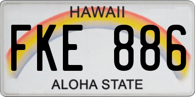 HI license plate FKE886