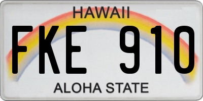 HI license plate FKE910