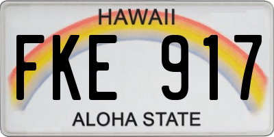 HI license plate FKE917