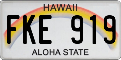 HI license plate FKE919
