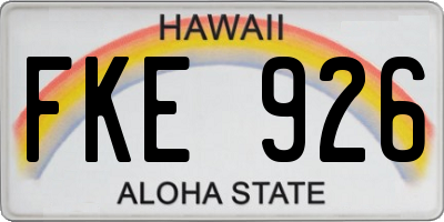HI license plate FKE926
