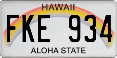 HI license plate FKE934