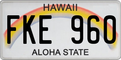 HI license plate FKE960