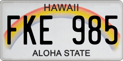 HI license plate FKE985