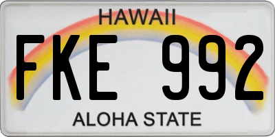 HI license plate FKE992