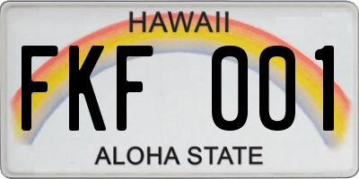 HI license plate FKF001