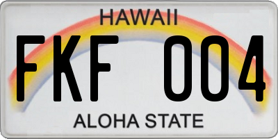 HI license plate FKF004