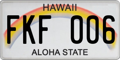 HI license plate FKF006