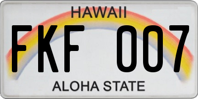 HI license plate FKF007