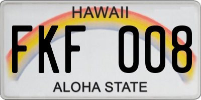 HI license plate FKF008