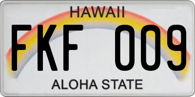 HI license plate FKF009