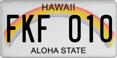 HI license plate FKF010