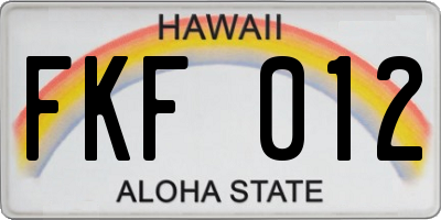 HI license plate FKF012