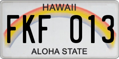 HI license plate FKF013