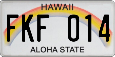 HI license plate FKF014