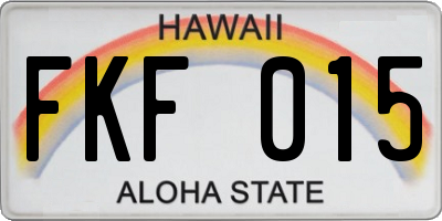 HI license plate FKF015