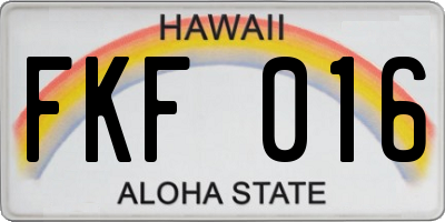 HI license plate FKF016