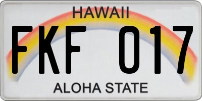 HI license plate FKF017