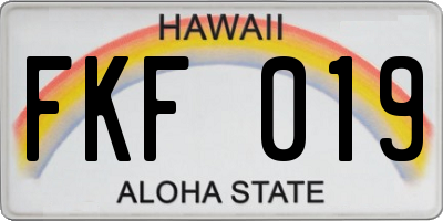 HI license plate FKF019
